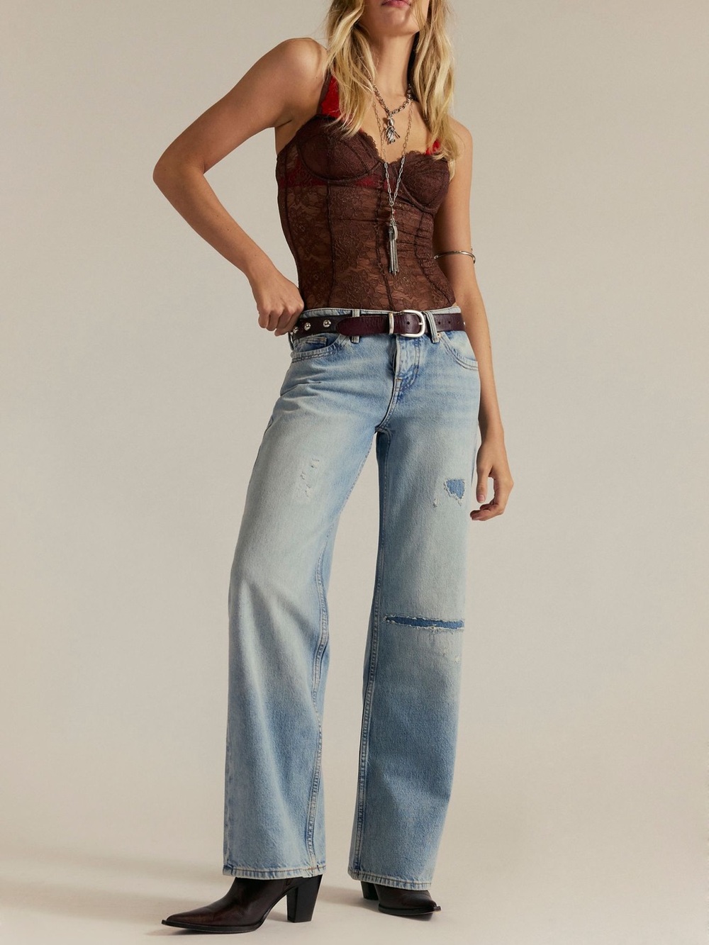 We The Free Tennessee Boyfriend Light Wash Wide-Leg Jeans STILL ON FP WEBSITE🔥